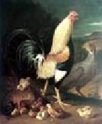 unknow artist Cock hen and chicken Spain oil painting artist